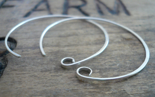 Shoals Sterling Silver Earwires - Handmade. Handforged. Shiny Finish