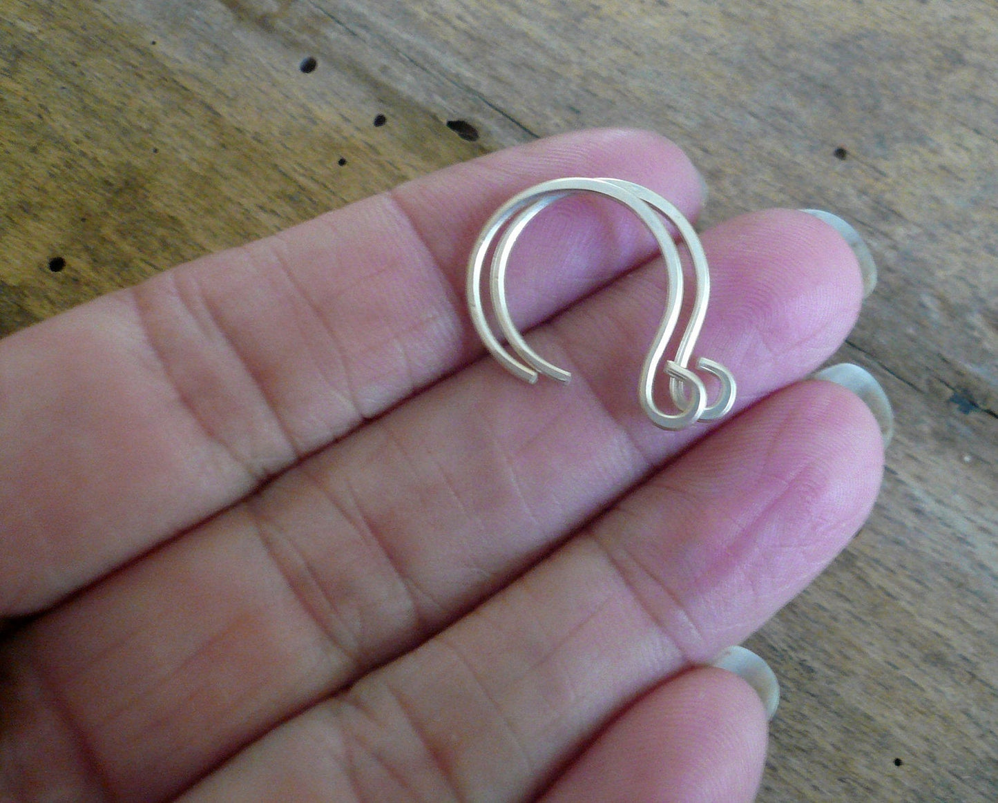 HEAVY 18 gauge Large Solitude Sterling Silver Earwires - Handmade. Handforged. Oxidized & polished