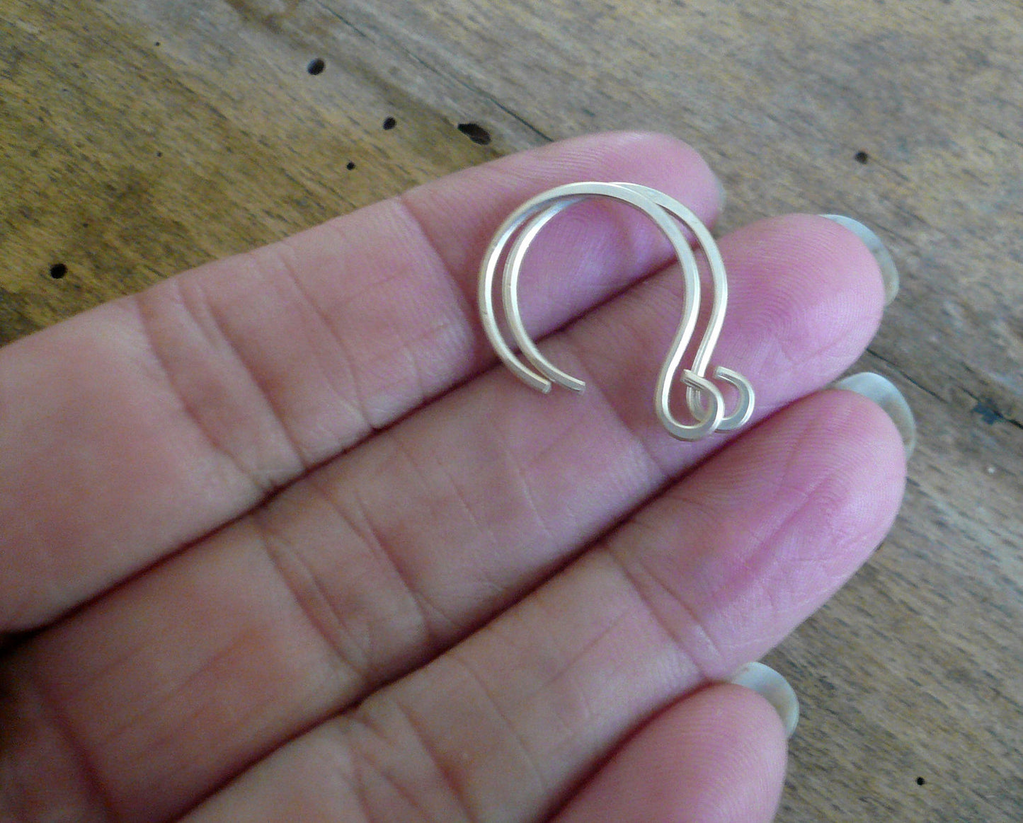 HEAVY 18 gauge Large Solitude Sterling Silver Earwires - Handmade. Handforged