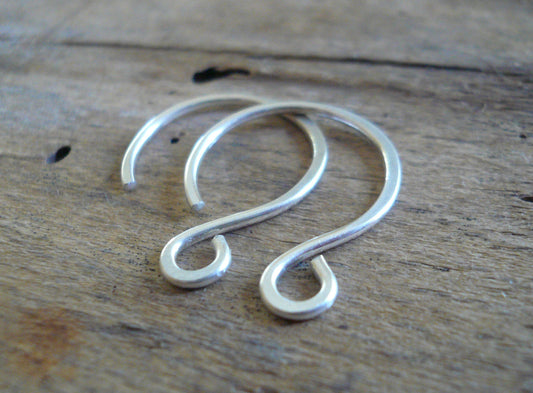 HEAVY 18 gauge Large Solitude Sterling Silver Earwires - Handmade. Handforged