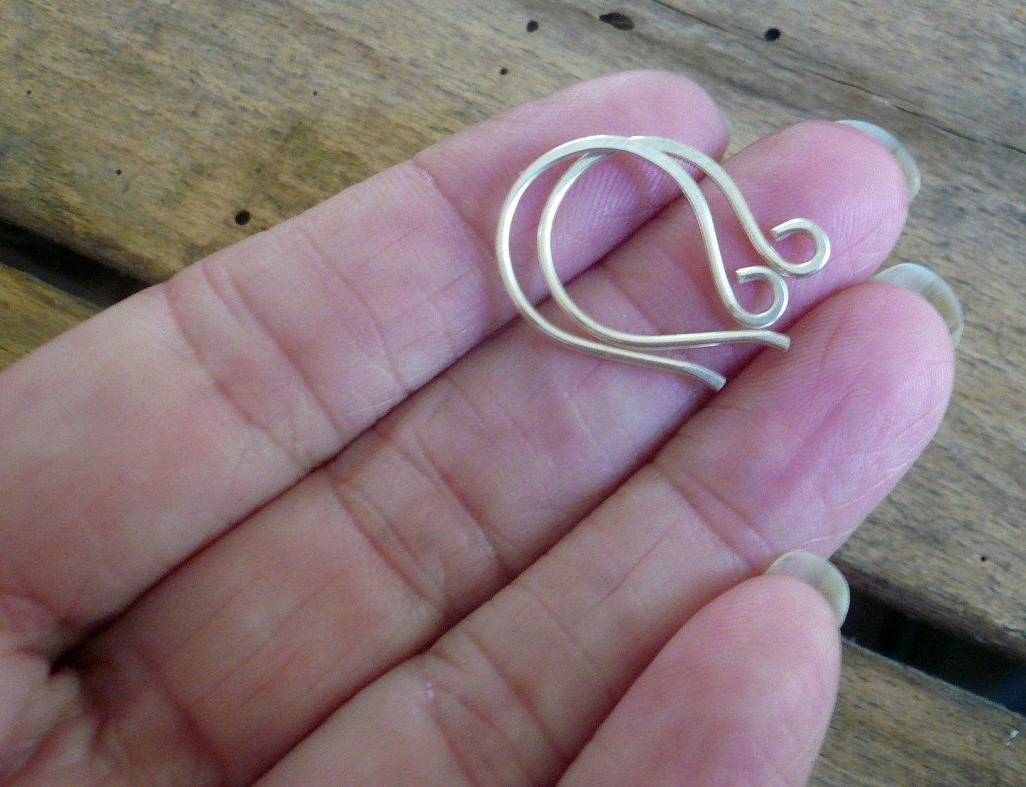 HEAVY 18 gauge Large Twinkle Sterling Silver Earwires - Handmade. Handforged