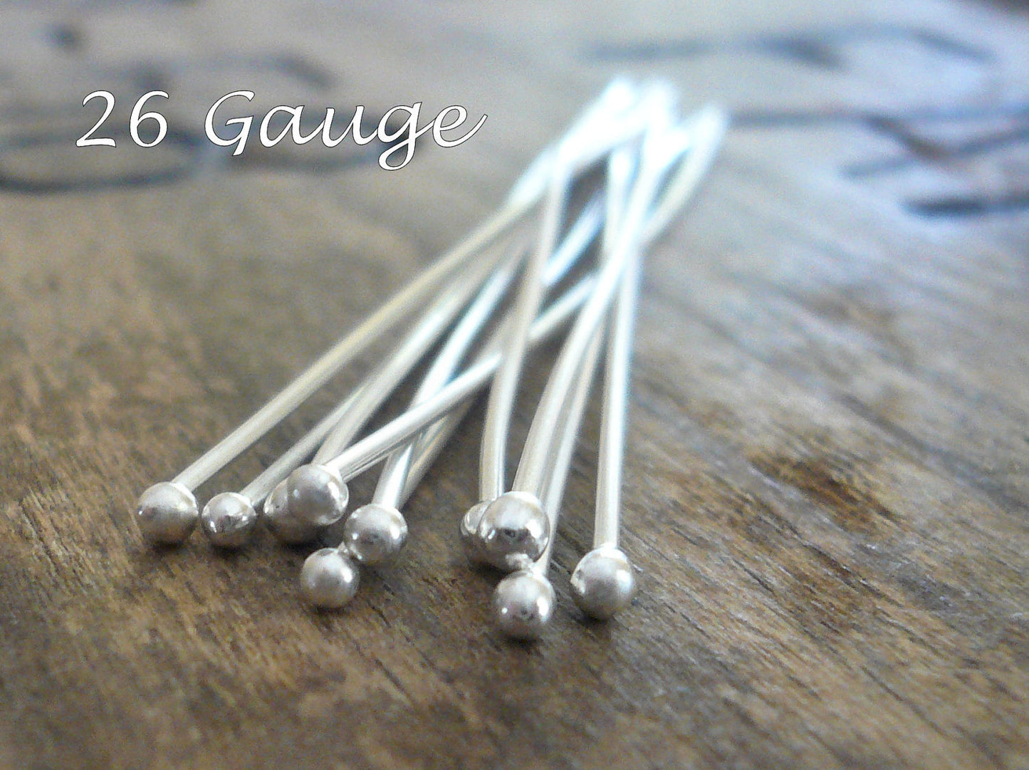 10 3" Fine Silver 26 GAUGE Handmade Ball Headpins - 3 inches.