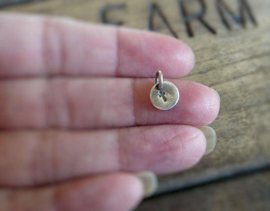 Little Faith Pendant- Handmade. Oxidized Fine Silver. Design Your Own Series