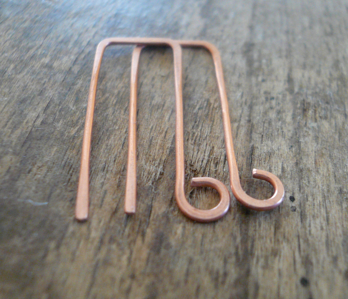 Millstone Antiqued Copper Earwires - Handmade. Handforged