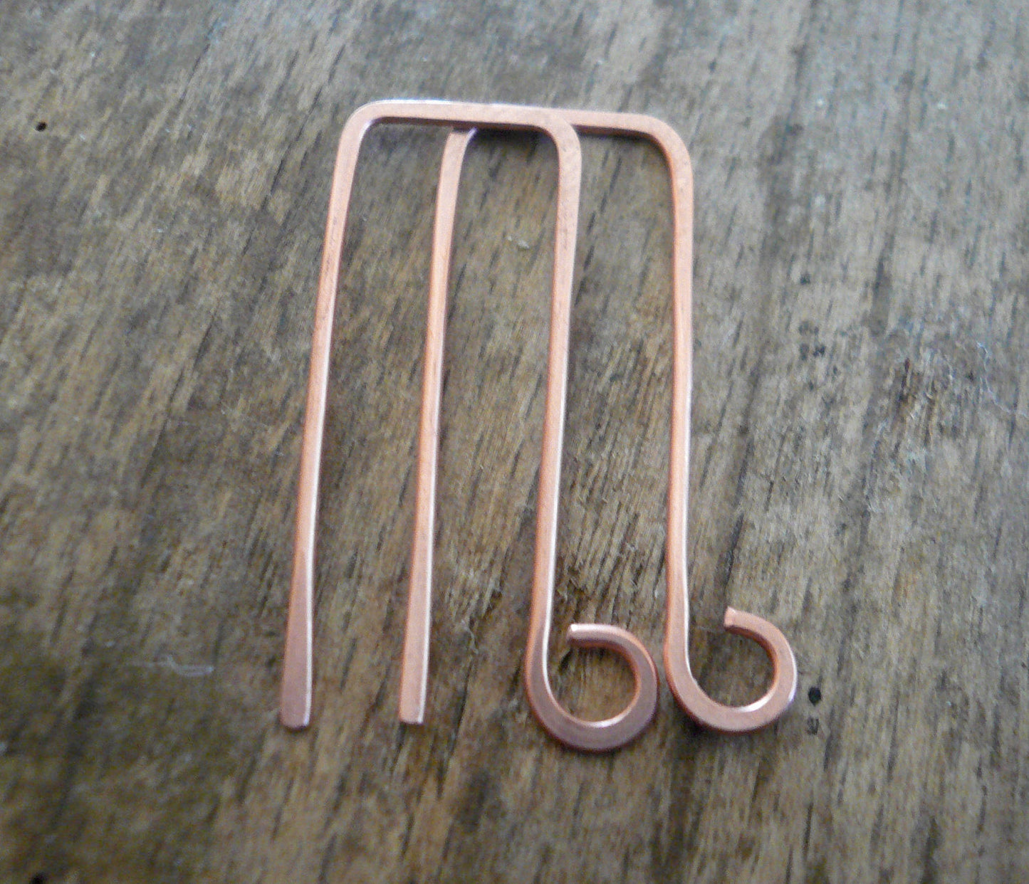 Millstone Copper Earwires - Handmade. Handforged