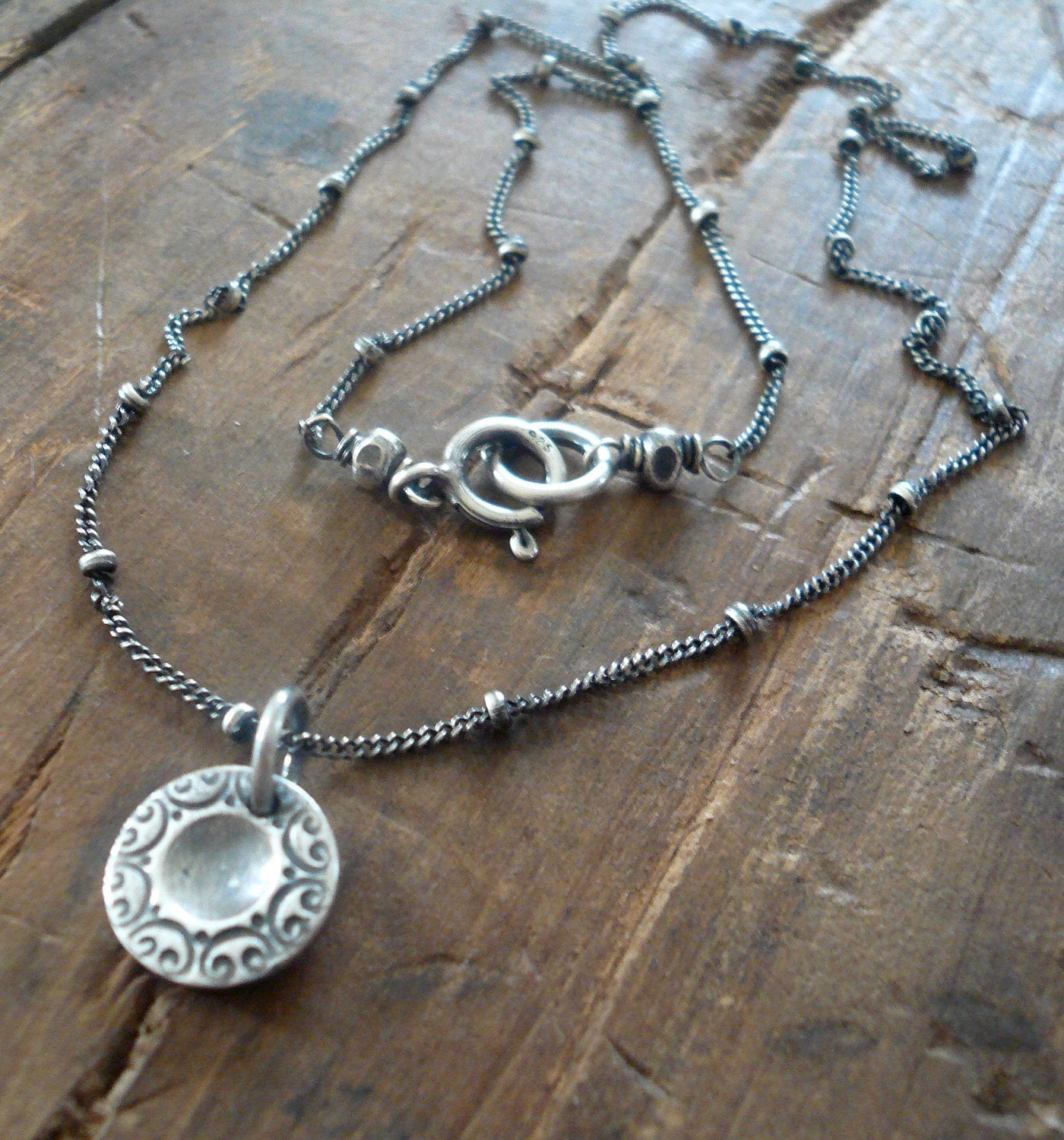 Orleans. Old South Collection Necklace - Oxidized fine and Sterling Silver. Handmade