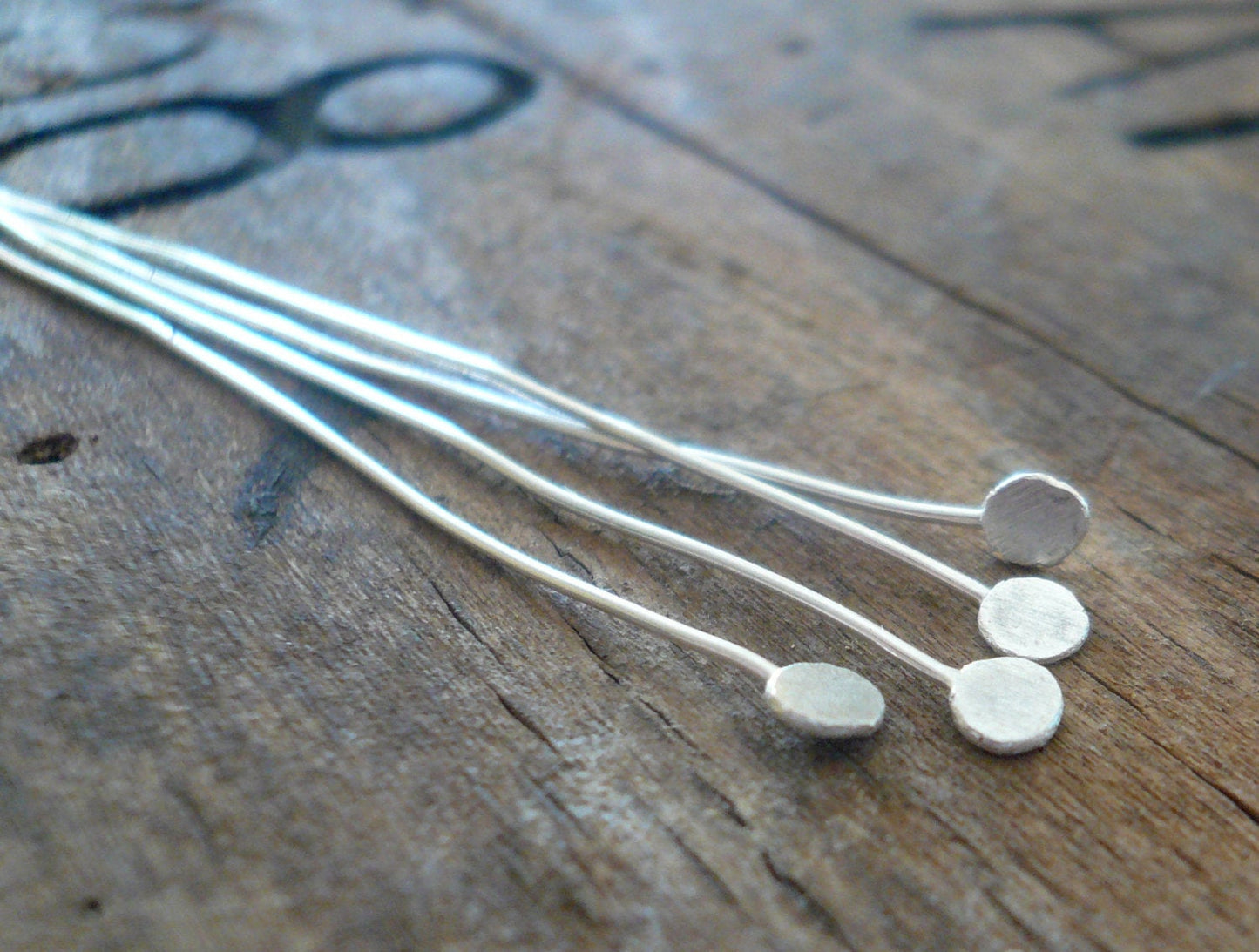 10 2" Fine Silver Handmade Paddle Headpins - Choice 26,24 or 20 gauge.