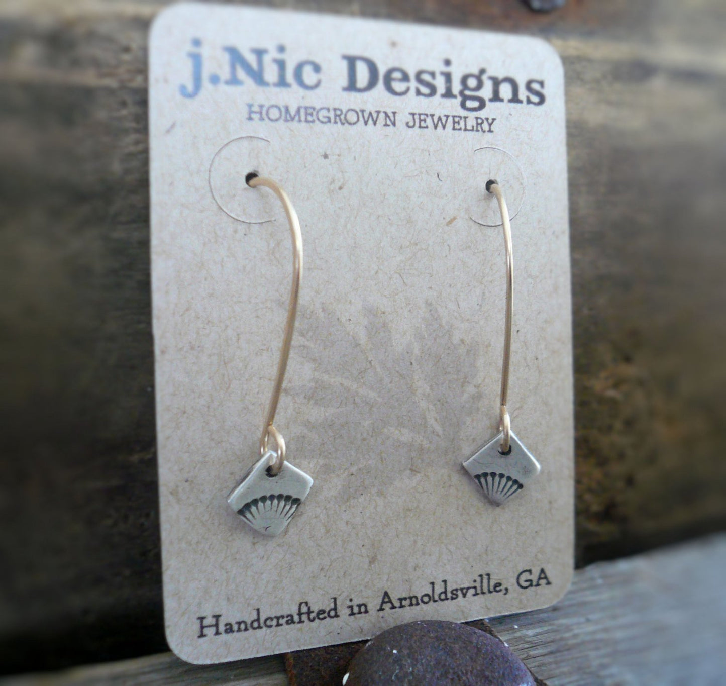 Horizon Earrings - Handmade. Mixed Metal. 14kt Goldfill & Oxidized fine silver