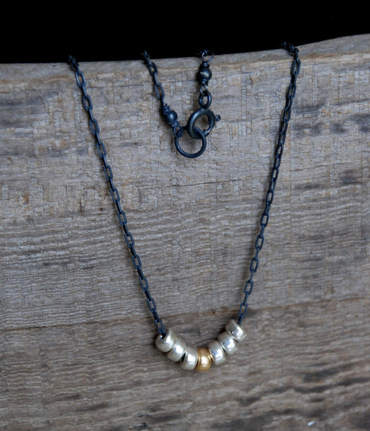 Mingle Necklace - Handmade. Sterling Silver. 14kt Goldfill