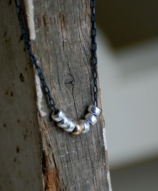 Mingle Necklace - Handmade. Sterling Silver. 14kt Goldfill