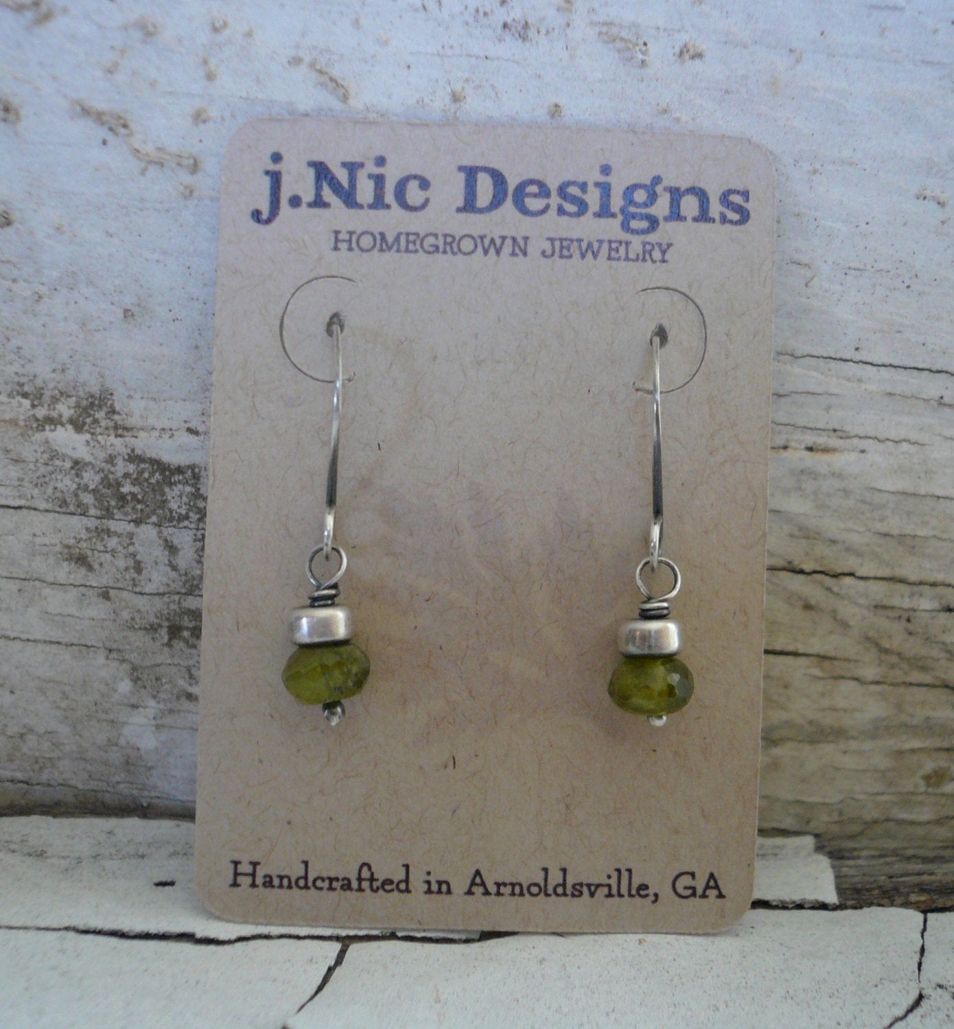 Dandy Earrings in Moss- Vesuvianite. Oxidized Sterling silver. Dangle earrings.Handmade
