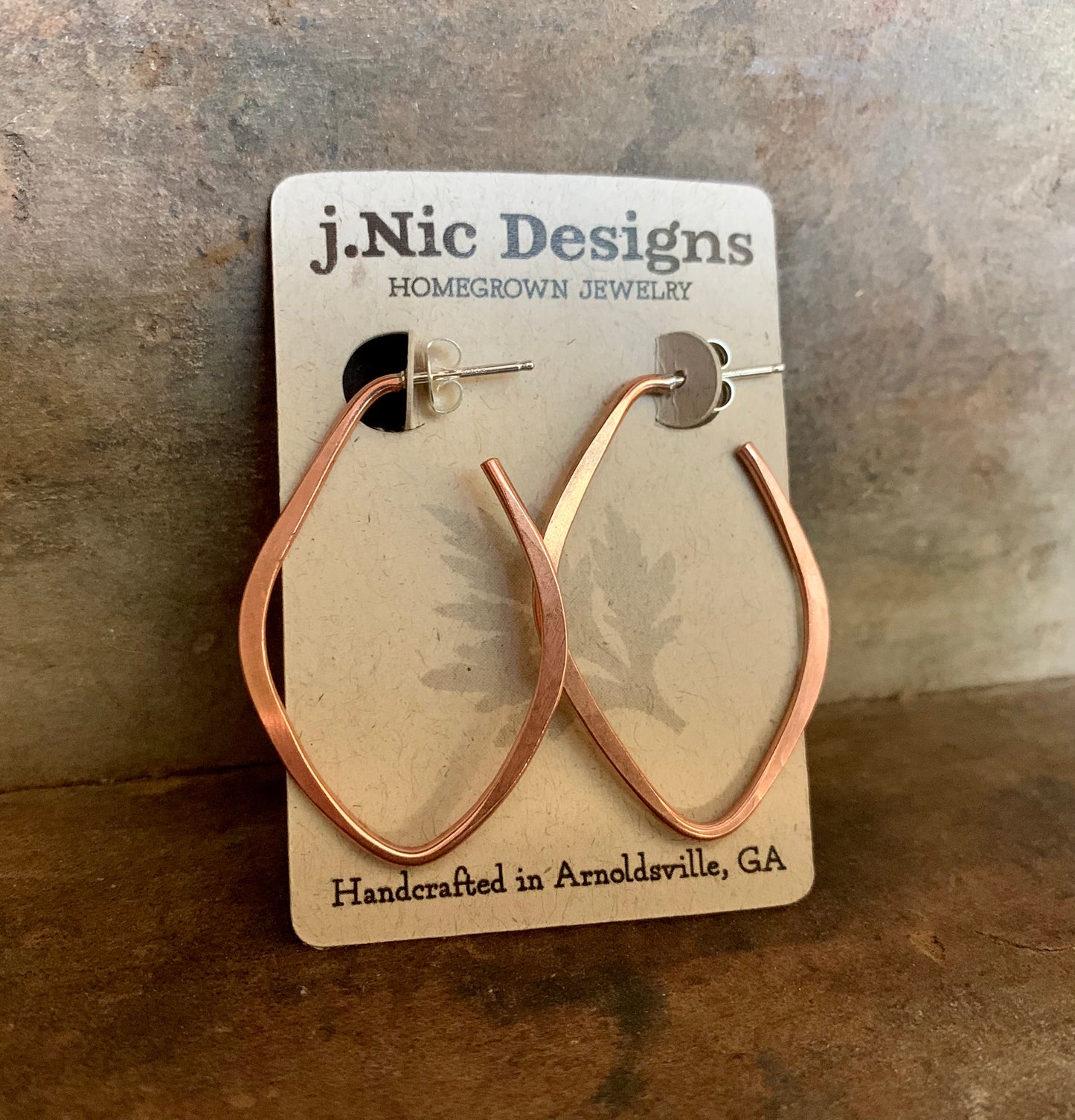 Lotus Hoops - Thick Gauge Copper & Sterling Silver Post Hoops. Handmade. Hammered. Light Weight Hoops