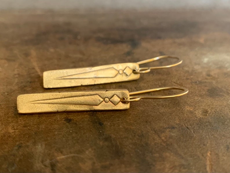 Leas Earrings - Handmade. Bronze & 14kt Goldfill or oxidized fine & sterling silver dangle earrings