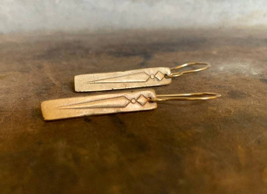 Leas Earrings - Handmade. Bronze & 14kt Goldfill  dangle earrings