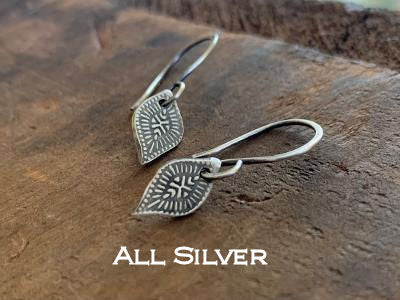 Toccoa Earrings - Oxidized fine silver. 14kt Goldfill. Mixed Metal. Handmade