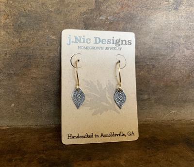 Toccoa Earrings - Oxidized fine silver. 14kt Goldfill. Mixed Metal. Handmade