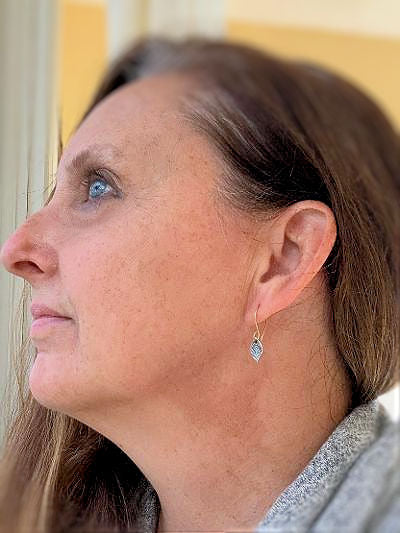 Toccoa Earrings - Oxidized fine silver. 14kt Goldfill. Mixed Metal. Handmade