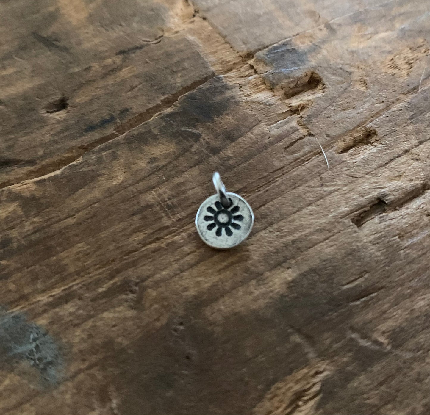 Lil' Sun Pendant- Handmade. Oxidized Fine Silver. Design Your Own Series