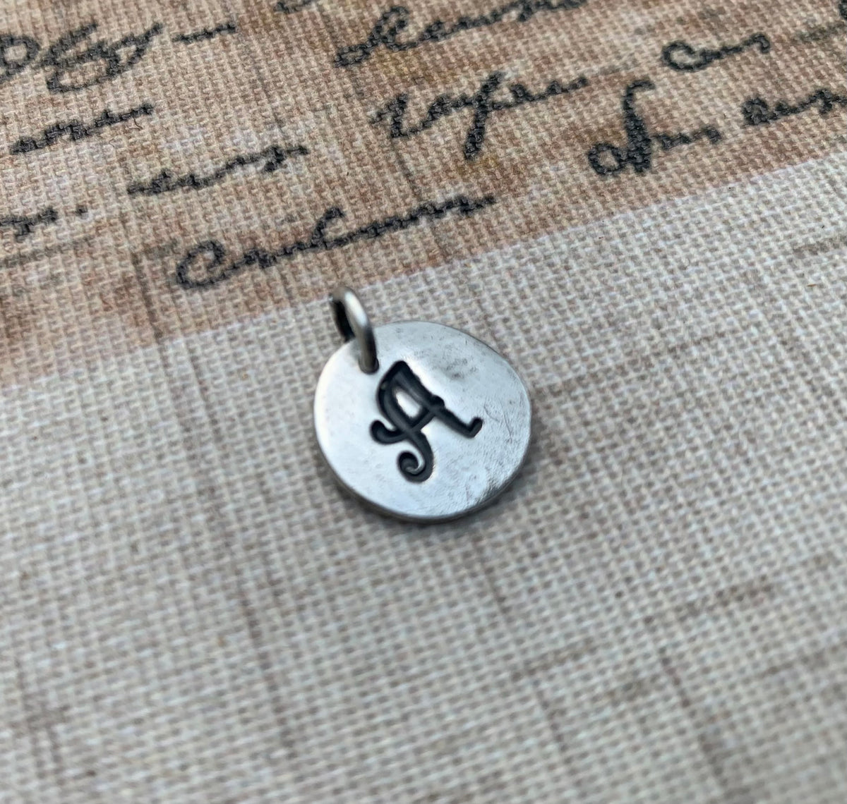 Initial Pendant Upper Case- Handmade. Personalized. Oxidized Fine Silver