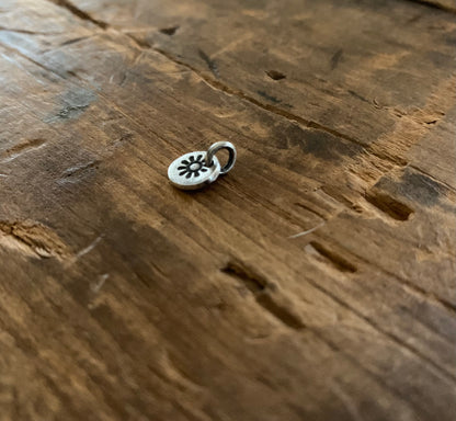 Lil' Sun Pendant- Handmade. Oxidized Fine Silver. Design Your Own Series