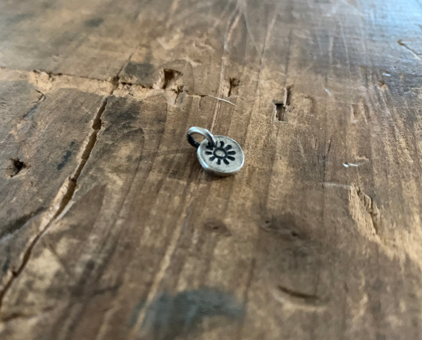 Lil' Sun Pendant- Handmade. Oxidized Fine Silver. Design Your Own Series