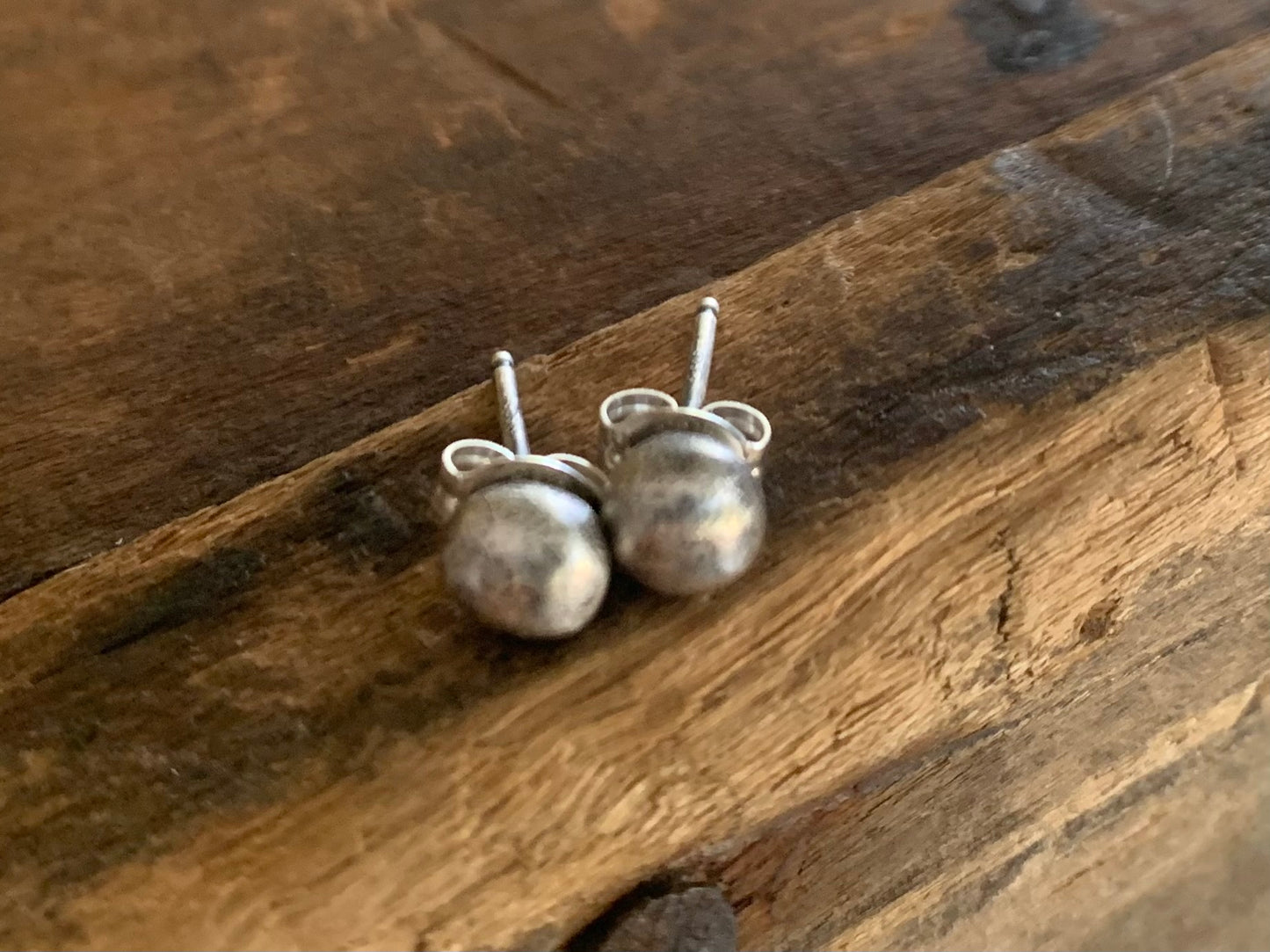 Pebble Post Earrings - Handmade. Oxidized Fine & Sterling Silver Stud Earrings. Choice of 3 sizes & 4 finishes.