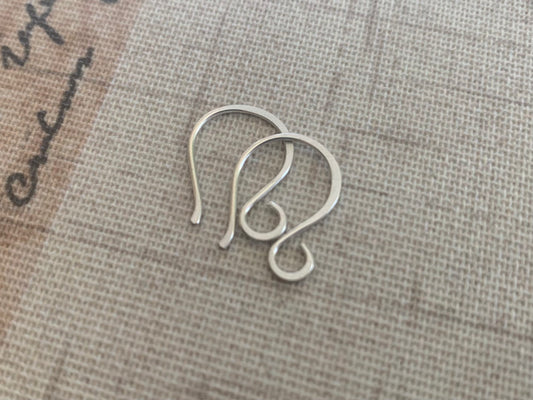 Twinkle Sterling Silver Earwires - Handmade. Handforged. Shiny finish.