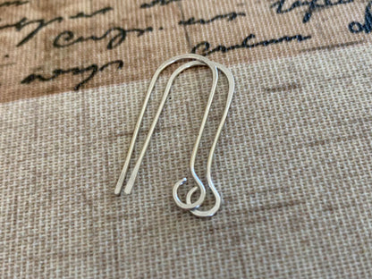 Minimalist Sterling Silver Earwires - Handmade. Handforged. Shiny Finish
