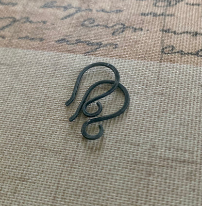 HEAVY 18 Gauge Twinkle Sterling Silver Earwires - Handmade. Hand forged. Heavily Oxidized