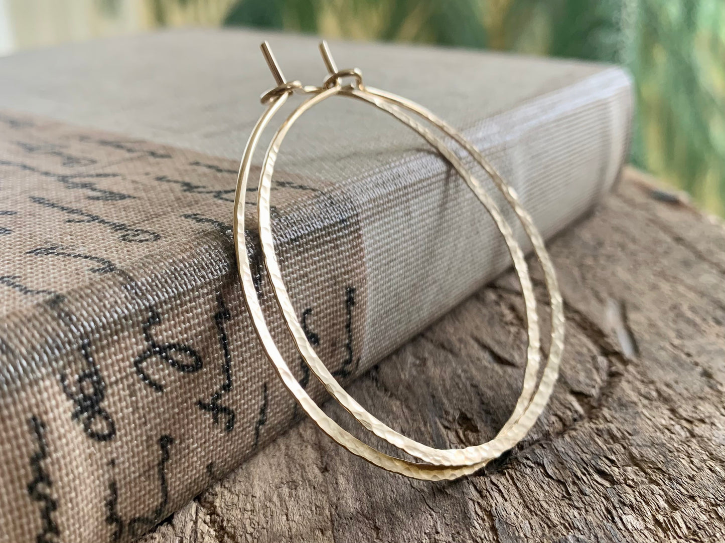 Mangly Hoops in Gold - Choice of 6 sizes. Handmade. Hammered. 14k goldfill hoops