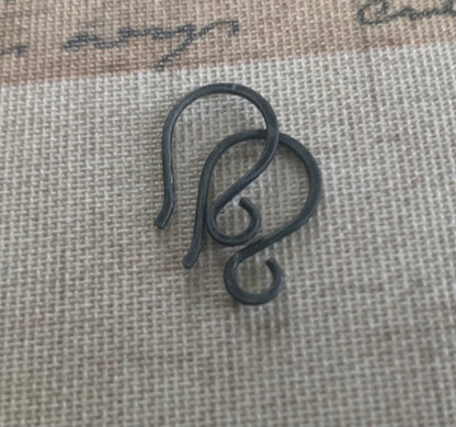 HEAVY 18 Gauge Twinkle Sterling Silver Earwires - Handmade. Hand forged. Heavily Oxidized