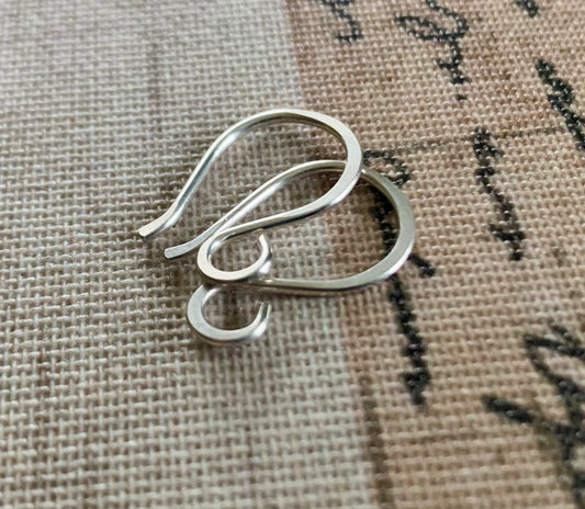 HEAVY 18 Gauge Twinkle Sterling Silver Earwires - Handmade. Hand forged. Shiny Finish