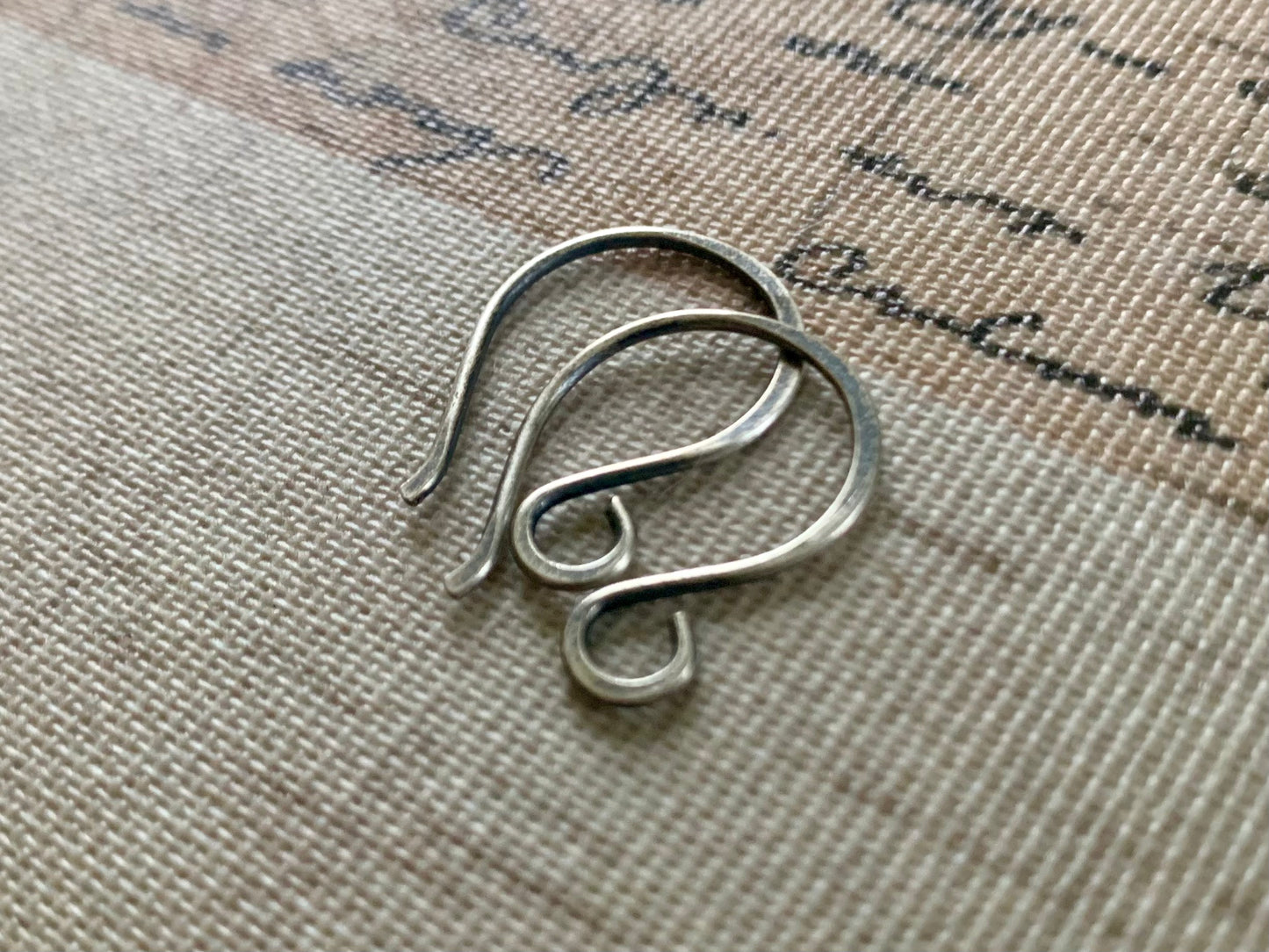 HEAVY 18 gauge Large Twinkle Sterling Silver Earwires - Handmade. Handforged. Oxidized/ polished