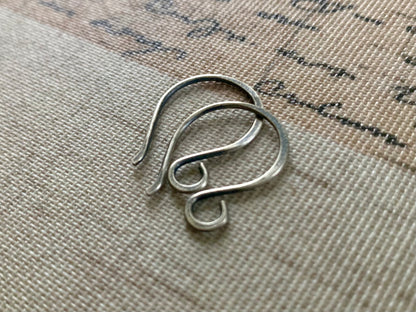 HEAVY 18 gauge Large Twinkle Sterling Silver Earwires - Handmade. Handforged. Oxidized/ polished