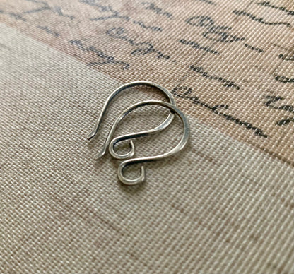 HEAVY 18 gauge Large Twinkle Sterling Silver Earwires - Handmade. Handforged. Oxidized/ polished