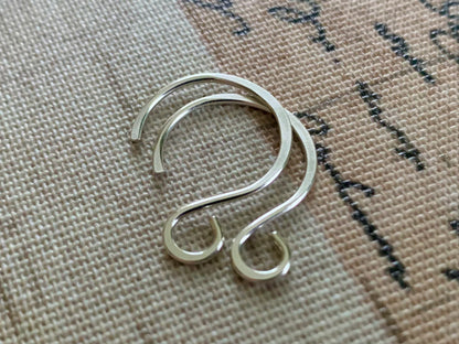 HEAVY 18 gauge Large Solitude Sterling Silver Earwires - Handmade. Hand forged. Shiny Finish