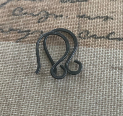 HEAVY 18 Gauge Twinkle Sterling Silver Earwires - Handmade. Hand forged. Heavily Oxidized