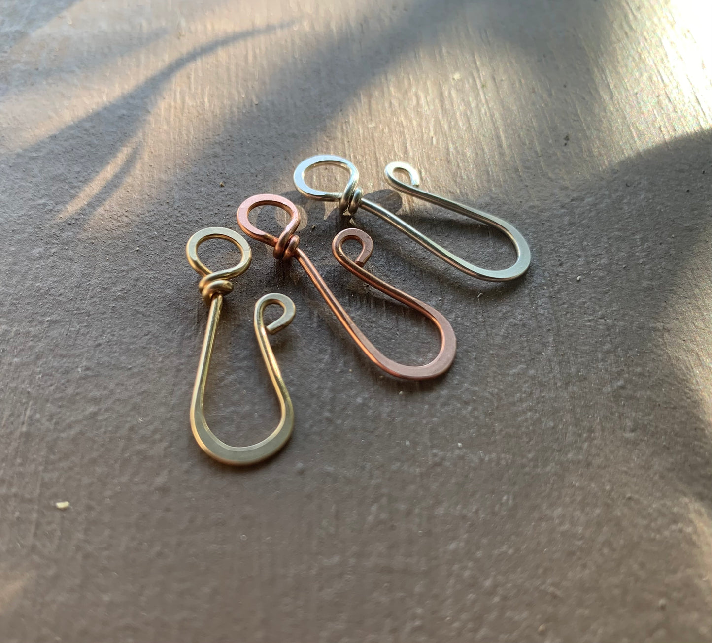 Handforged S Clasp- Handmade. ONE Hand forged Clasp. Choice of metal - sterling silver, copper or 14kt Goldfill