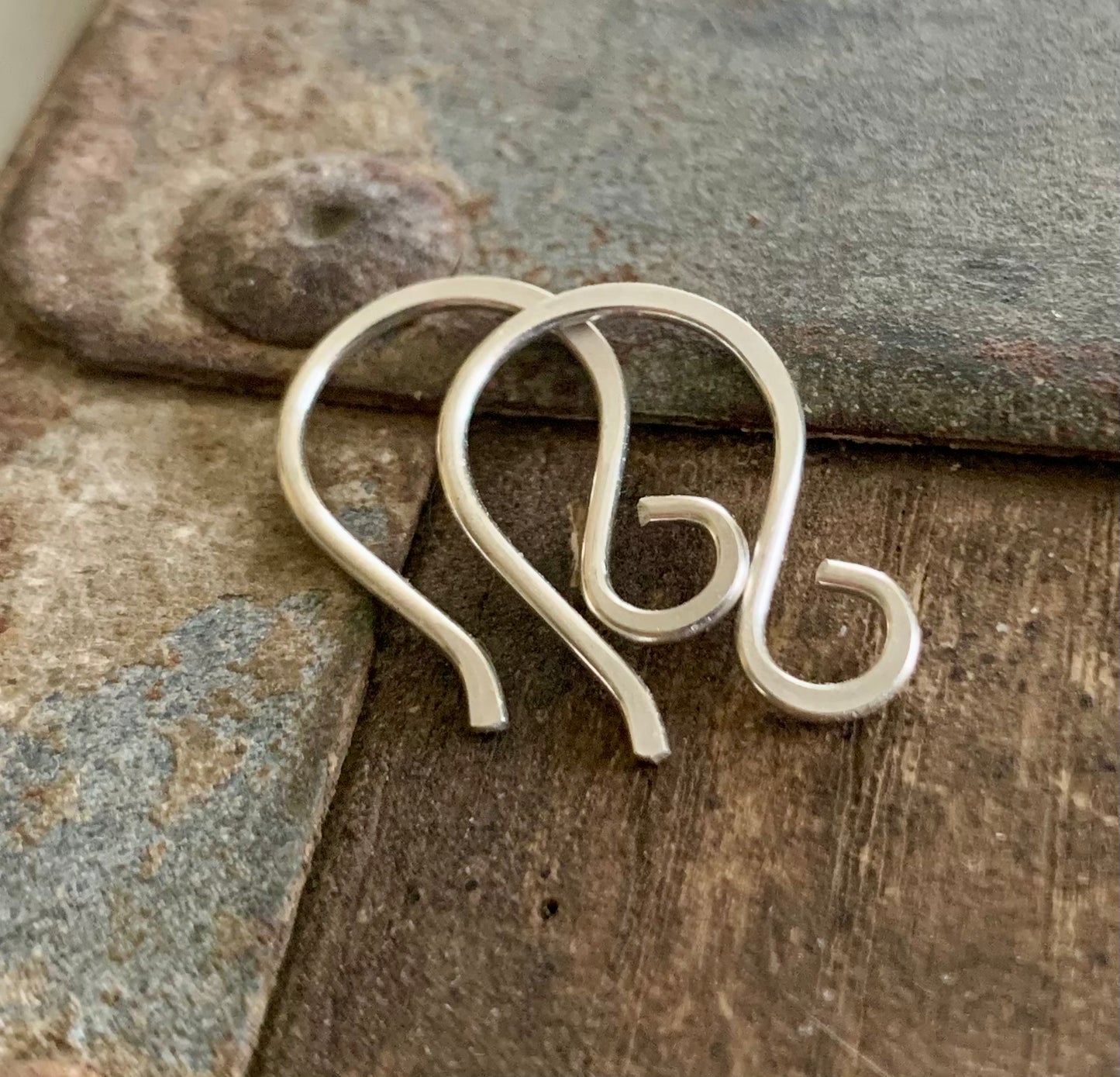 HEAVY 18 Gauge Twinkle Sterling Silver Earwires - Handmade. Hand forged. Shiny Finish