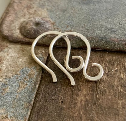 HEAVY 18 Gauge Twinkle Sterling Silver Earwires - Handmade. Hand forged. Shiny Finish