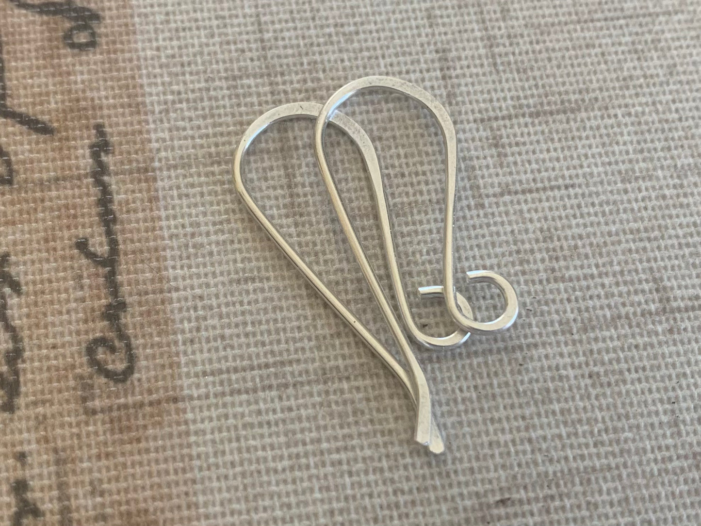 HEAVY 18 Gauge Solitaire Sterling Silver Earwires - Handmade. Hand forged