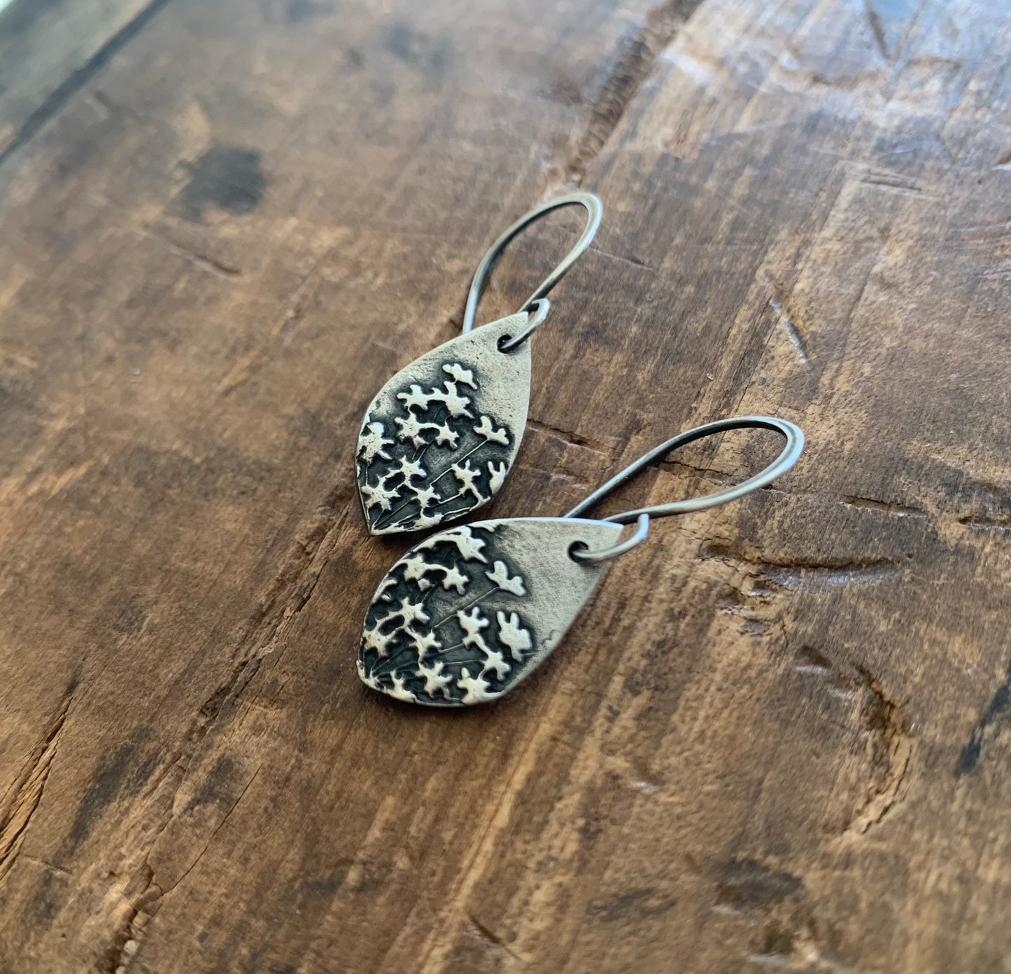 NEW Queen Ann's Lace Earrings - Handmade. Oxidized fine and sterling silver dangle earrings. Choice of 2 sizes.