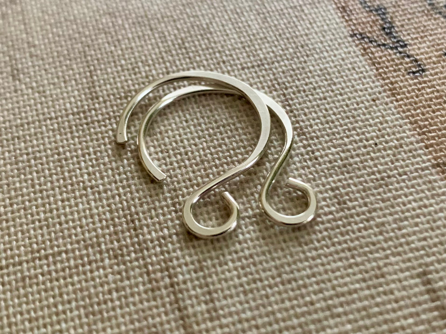 HEAVY 18 gauge Large Solitude Sterling Silver Earwires - Handmade. Hand forged. Shiny Finish