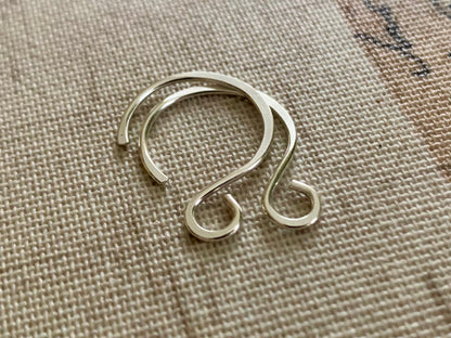 HEAVY 18 gauge Large Solitude Sterling Silver Earwires - Handmade. Hand forged. Shiny Finish