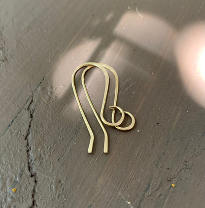 Large Loop Solitaire 14kt Goldfill Earwires - Handmade. Handforged