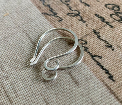 HEAVY 18 gauge Large Twinkle Sterling Silver Earwires - Handmade. Handforged. Shiny Finish