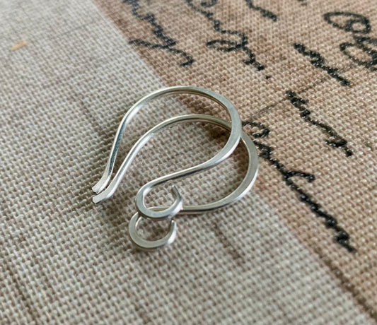 HEAVY 18 gauge Large Twinkle Sterling Silver Earwires - Handmade. Handforged. Shiny Finish