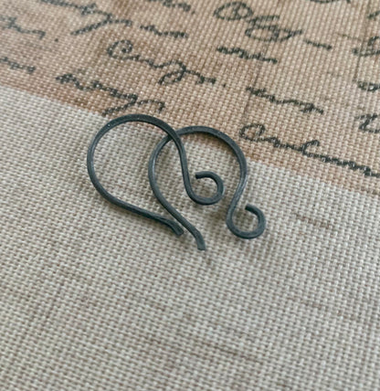 HEAVY 18 gauge Large Twinkle Sterling Silver Earwires - Handmade. Handforged. Heavily Oxidized