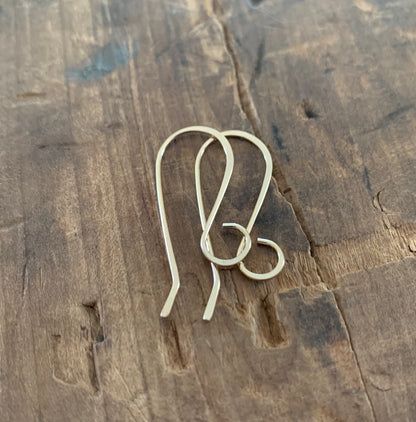 Large Loop Solitaire 14kt Goldfill Earwires - Handmade. Handforged
