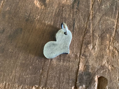 Hand Cut Heart Pendant - Handmade. Oxidized Fine Silver Heart Charm